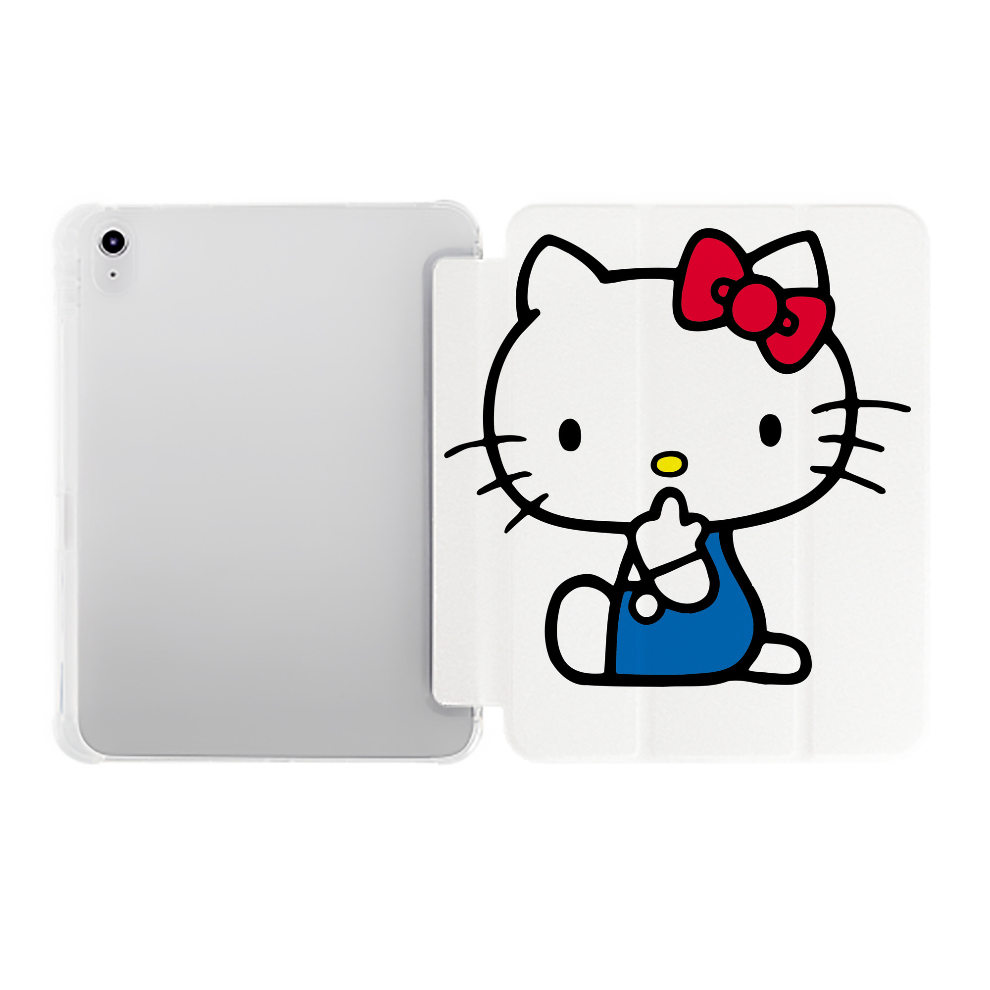 （画像用） Hello Kitty ハローキティ IPad ケース ペン収納付き 三つ折りスタンド PUレザー×シリコン 対応機種9.5/10.5/10.9インチ